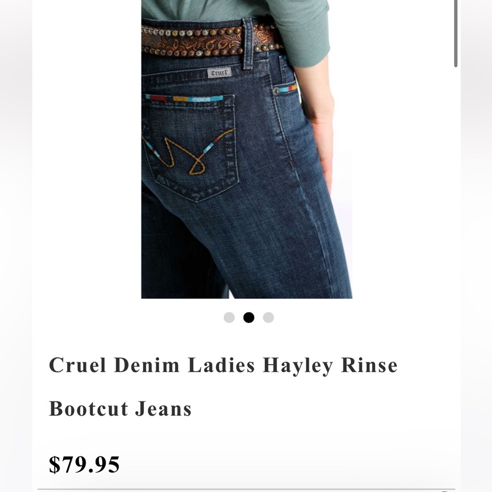 Cruel Hayley Dark Blue Jeans size 13 short worn once! - Picture 7 of 8